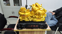 聚善緣八方聚財(cái)金蟾擺件聚寶盆客廳辦公室前臺(tái)招財(cái)裝飾店鋪喬遷開業(yè)禮品 八方聚財(cái)金蟾【沙金色】配碎水晶 大號(hào)49*25*41cm重約11kg 曬單實(shí)拍圖
