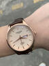 LONGAIES名牌    手表男士全自動(dòng)機械表防水休閑夜光真皮時(shí)尚商務(wù)男表 玟金白面收藏送皮帶 40mm 曬單實(shí)拍圖