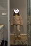 三彩2024冬季新款短款鵝絨服純色面包服立領寬松羽絨服簡約女 淺粉 XL 170/92A 曬單實拍圖