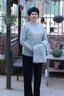 俞兆林優(yōu)品中老年人女裝毛衣外套奶奶秋冬裝媽媽春季針織70歲80老太太衣服 灰藍色兩件套 2XL 建議(105-120斤) 曬單實(shí)拍圖