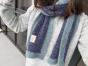 Lagurjue美丨「藍色星系」長(cháng)絨加厚情侶款圍巾氛圍感女冬百搭撞色圍脖 藍色星系 24*165cm 曬單實(shí)拍圖