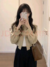 伊琦蕾（YIQILEI）美拉德卡其色短款西裝外套女2025春秋小個(gè)子韓系夾克開衫風(fēng)衣上衣 圖片色 L (105-115斤) 曬單實(shí)拍圖