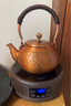 知鳴渡煮茶爐日本鐵壺?zé)杵鞑Ａ乜梢怨獠t悅龍門銅壺陶壺銀壺煮茶器 紅橡木色 曬單實(shí)拍圖