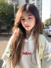 辰衣純純棉美式字母小火苗刺繡連帽衛(wèi)衣女2025新款秋冬加絨小眾休閑外套 白色（加絨款優(yōu)質(zhì)版） L 曬單實(shí)拍圖