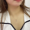 愛的約定七夕送女朋友禮物18K金四葉草項鏈女輕奢玫瑰金幸運草彩金吊墜生日送女友老婆禮物 曬單實拍圖