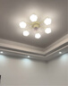 雷士（NVC）奶油風護眼高顯風扇吸頂燈客廳燈餐廳吊燈兒童房燈具燈飾全屋套餐 棉花 6頭 60瓦高顯指風扇吊燈 曬單實拍圖