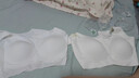 舒氧無痕內(nèi)衣女夏季薄款顯胸小胸罩冰絲睡眠無鋼圈運(yùn)動背心式文胸 【固定杯】白色-【深V舒適版】 M 【 75A 75B 75C】 曬單實(shí)拍圖