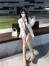 RUIQIUER純欲風(fēng)氣質(zhì)包臀連衣裙女春秋季新款女裝小眾時(shí)尚修身針織短裙子 粉色 S 曬單實(shí)拍圖