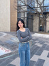 森馬（Semir）毛衣女短款假兩件正肩顯瘦2025春季新款緊身絞花毛衫慵懶氣質(zhì) 白灰色調(diào)00312 M 160/84A 曬單實拍圖