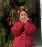 R.DUCKKIDS女童加厚保暖棉服女孩公主風(fēng)拜年棉衣外套中大童新中式棉襖面包服 新年紅 150 曬單實(shí)拍圖