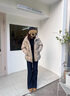 百家好/百家好立領連帽羽絨服女2024冬季輕盈保暖鴨絨面包服 灰綠色 S 曬單實拍圖