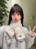 蘇木佰（SOMUBAY）小羊圍脖女秋冬季保暖毛絨絨圍巾加厚可愛(ài)少女心小清新款脖套韓版 小羊款-米色 曬單實(shí)拍圖