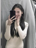 FSHE毛衣打底衫女秋冬2025新款洋氣內(nèi)搭厚實(shí)高級(jí)感針織半高領(lǐng)白色上衣 白色 L 曬單實(shí)拍圖
