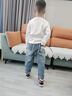 兜兜王國男童褲子春秋款2025新款兒童秋裝牛仔褲炸街中大童長(cháng)褲潮男孩 藍色 170 曬單實(shí)拍圖