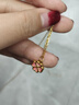 中國(guó)黃金（CHINA GOLD）幸運(yùn)四葉草黃金項(xiàng)鏈女足金琺瑯彩吊墜七夕情人節(jié)禮物送女朋友老婆 送禮推薦-雙面琺瑯彩四葉草掛墜贈(zèng)銀鏈【紀(jì)念品】 曬單實(shí)拍圖