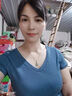 俞兆林棉質(zhì)短袖t恤女2025夏季新款潮流女裝V領(lǐng)百搭修身顯瘦半袖打底衫女 孔雀藍(lán)-V領(lǐng) XL 111-125斤 曬單實(shí)拍圖