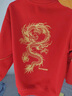 萱莉莉男童冬季套裝加絨加厚兒童衛(wèi)衣套裝過(guò)年衣服童裝冬裝12歲男孩衣服 XLL&紅色 (金色龍)套裝 150碼(建議身高140-150厘米) 曬單實(shí)拍圖
