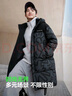 波司登（BOSIDENG）【反季】羽絨服男女同款情侶裝中長(zhǎng)款連帽90絨商場(chǎng)同款運(yùn)動(dòng)外套 黑灰涂鴉線條9BX2 XL 175/96A 曬單實(shí)拍圖