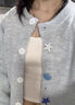 爾山集藍色溫柔風針織開衫女春季2025新款慵懶甜美軟糯寬松毛衣外套 淺藍色 常規(guī) 均碼（80-125斤） 均碼 曬單實拍圖