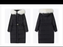 LILY冬新款女裝貉子毛領(lǐng)保暖被子款收腰90鴨絨連帽羽絨服女款  510黑 XS 曬單實(shí)拍圖
