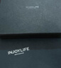 INJOYLIFE真皮小錢(qián)包超薄 簡(jiǎn)約男女商務(wù)皮夾 個(gè)性時(shí)尚迷你卡包 黑色 曬單實(shí)拍圖