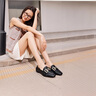 ROCKPORT樂步單鞋女夏季新款淺口一腳蹬軟底真羊皮樂福鞋子商務(wù)工作通勤鞋 黑色 35 曬單實(shí)拍圖
