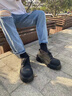 德比鞋男厚底cleanfit大頭英倫風(fēng)內(nèi)增高圓頭通勤皮鞋黑色新款鞋子 炭黑增高款 40 曬單實(shí)拍圖