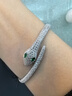 APM Monaco綠眼靈蛇開口手鐲手飾時尚飾品珠寶本命年生日禮物送女友 曬單實(shí)拍圖