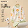 MQDMINI童裝兒童內(nèi)衣套裝男童秋衣秋褲女童睡衣純棉寶寶衣服 草莓小花乖乖熊糖果綠 130 曬單實(shí)拍圖