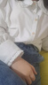 啄木鳥(niǎo)白色襯衫女春秋2025新款翻領(lǐng)小眾設計感襯衣寬松通勤百搭雪紡上衣 白色 3XL 曬單實(shí)拍圖
