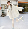 森女部落原創(chuàng  )90白鴨絨羽絨服女A字娃娃版雪人2024新款秋冬女裝 白色（單件） S 曬單實(shí)拍圖