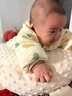 微獅牧尼新生嬰兒棉襖冬季加厚夾棉連體衣男女寶寶棉服冬裝爬爬服 本白 66 cm 曬單實(shí)拍圖