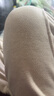 子牧棉麻秋冬裝 女韓版毛呢開叉闊腿褲寬松長褲百搭時尚休閑褲0225 杏色加絨 XXL(建議120-130斤) 曬單實拍圖