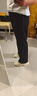 Homlean美式復(fù)古休閑褲男春夏舒適百搭寬松垂感闊腿衛(wèi)長(zhǎng)褲an04黑色M 曬單實(shí)拍圖
