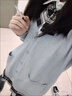 閃動(dòng)少女（SHANDONGSHAONV）jk制服春秋JK日系針織開(kāi)衫百搭款甜美秋冬學(xué)院風(fēng)純色長(cháng)袖學(xué)生毛衣 深灰針織開(kāi)衫 單件 M 曬單實(shí)拍圖