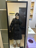 紅袖高品質(zhì)鵝絨羽絨服冬季2024新款女裝切格直身雙拉鏈立領(lǐng)連帽外套 黑050 XS 曬單實(shí)拍圖