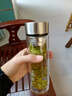 TMJD MISS不怕摔的茶杯2024新款顯溫雙層玻璃杯男辦公室水杯子女防摔泡茶杯 【數(shù)字顯溫】本色(短網(wǎng)) 350ml 曬單實(shí)拍圖