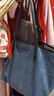CHARLES&KEITH大容量托特包單肩包包女包媽媽包生日禮物七夕禮物CK2-30151310 Denim Blue深牛仔藍(lán)色 XL 曬單實(shí)拍圖