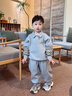 齊齊熊（ciciibear）【2025春裝新品】寶寶春秋款套裝男童運(yùn)動(dòng)衛(wèi)衣兒童洋氣上衣 花灰色 100 曬單實(shí)拍圖