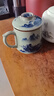 紅英陶瓷景德鎮(zhèn)老陶泥青花瓷陶瓷泡茶杯茶水分離辦公過濾帶蓋杯子家用單杯 辦公杯【千里江山】禮盒裝 曬單實拍圖