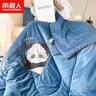 南極人抱枕被子二合一車(chē)用加厚冬天珊瑚絨空調毯子午睡辦公室汽車(chē)載枕頭 熊貓-天藍色【抱枕毛毯兩用】 抱枕40*40打開(kāi)被子100*150±5cm 曬單實(shí)拍圖