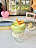 物生物塑料杯tritan材質(zhì)吸管杯男女學(xué)生戶(hù)外運動(dòng)水杯夏季便攜提繩杯子 星芒青萍綠 400ml 曬單實(shí)拍圖