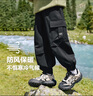 左西童裝男童加絨褲子秋冬款兒童戶外洋氣工裝褲2025新款帥氣長褲 黑色 120 cm 建議身高120cm左右 曬單實(shí)拍圖