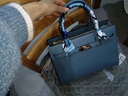 danxilu真皮女士手提包2026新款中年婆婆包包大容量婚包生日禮物送媽媽 【輕奢時(shí)尚】灰藍色 曬單實(shí)拍圖