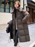 雅鹿長(cháng)款面包羽絨服女2025新款時(shí)尚保暖可拆卸帽休閑百搭加厚外套 曬單實(shí)拍圖