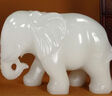 妥大師阿富汗白玉大象吸水吉祥物裝飾品玉石家居擺件 長(cháng)20厘米一對 曬單實(shí)拍圖