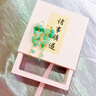 原創(chuàng  )輕奢新國風(fēng)油畫(huà)風(fēng)森系耳環(huán)漸變多彩耳飾長(cháng)款流蘇耳釘甜美風(fēng)新 綠水晶 珠寶級 曬單實(shí)拍圖