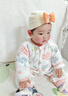 李晨曦（Lichenxi）嬰兒護(hù)鹵門頭巾帽子夏季可愛洋氣薄款男女寶寶夏天透氣遮腦門包頭 麗HAPPY蝴蝶結(jié)印度帽—淺黃色 適合3-18個(gè)月寶寶頭圍40-48CM 曬單實(shí)拍圖