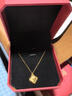 老廟黃金項鏈輕奢雙面四葉草套鏈送女友送老婆生日節日禮物 約4.9g 曬單實(shí)拍圖