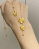 中國黃金（CHINA GOLD）足金999桃花緣黃金套鏈素鏈鎖骨鏈送女友老婆生日禮物 金重約7.6g （克重少退多補） 曬單實(shí)拍圖